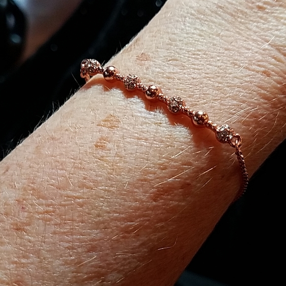 Rose gold tone bolo bracelet - Picture 7 of 7